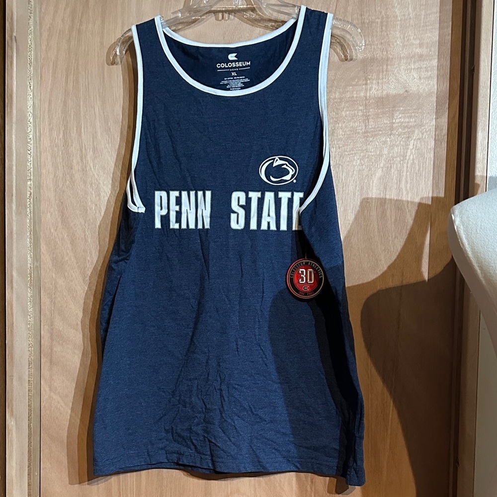 Colosseum Navy Penn State Tank with White Trim